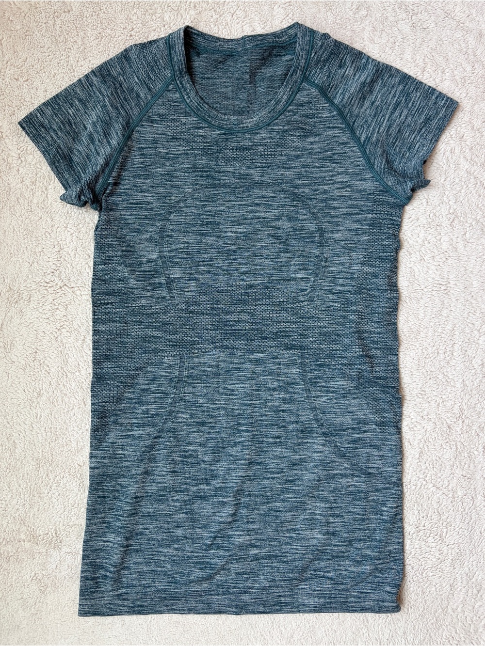 lululemon athletica Heathered Dark Green Short-Sleeve Swiftly Top Women Size 4 - Picture 1 of 6